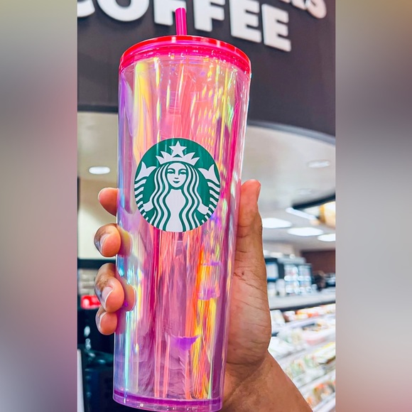 Starbucks Pink Sweet Pea Dichroic Tumbler Cup 2023 Peony 24oz Target Exclusive - Picture 1 of 10